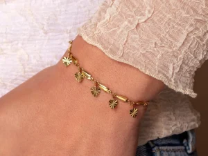 Armband bedeltjes hart goud