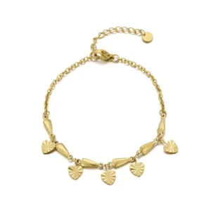 Armband bedeltjes hart goud