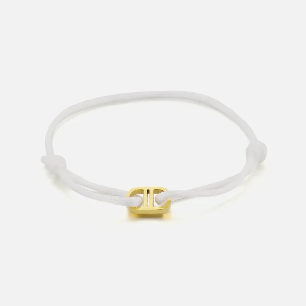 Armband connected wit/goud