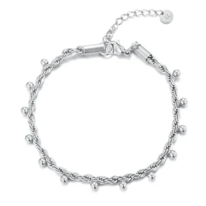 Armband gedraaid bollen zilver
