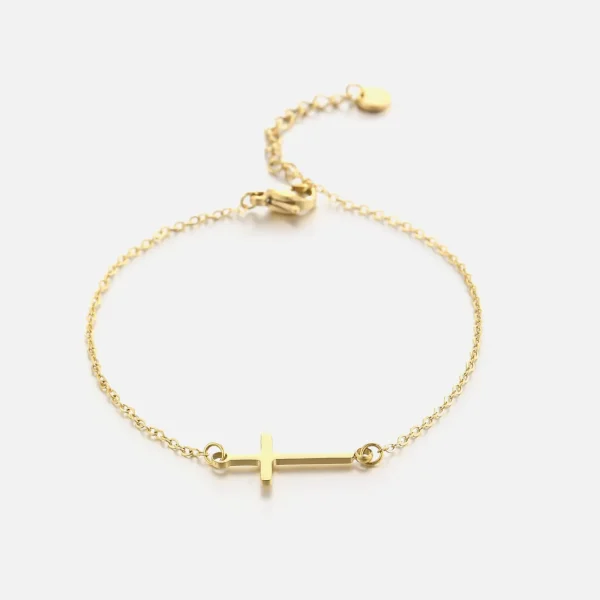 Armband met kruisje goud