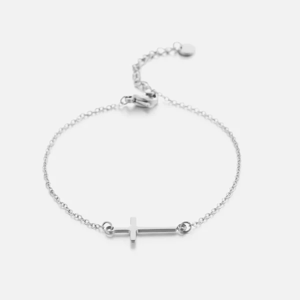 Armband met kruisje zilver