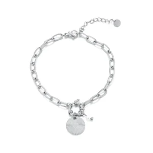Armband munt en parel zilver
