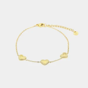 Armband patroon hartjes goud