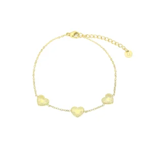 Armband patroon hartjes goud