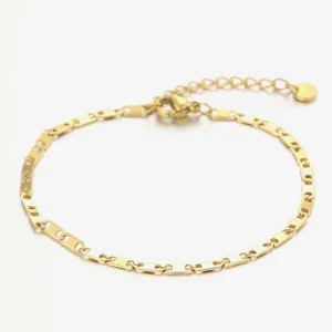 Armband platte schakel goud