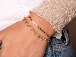 Armband platte schakel goud