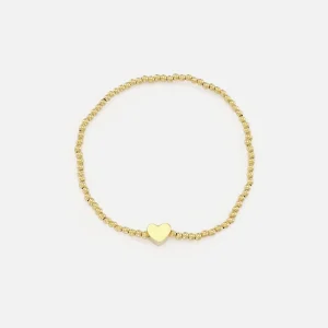 Armband stretch hartje goud