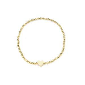 Armband stretch hartje goud