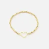 Armband stretch open hartje goud