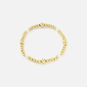 Armband stretch parel goud