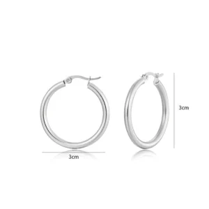 Basic hoops 3cm zilver