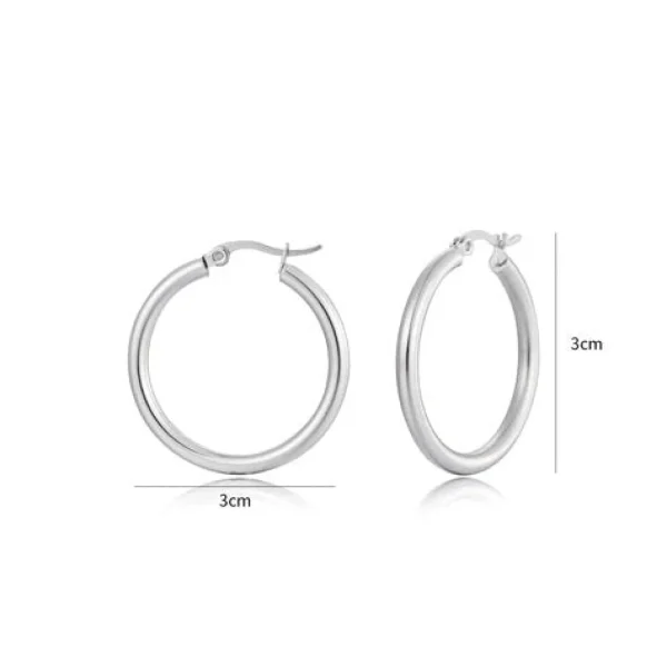 Basic hoops 3cm zilver