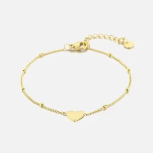 Bolletjes armband hart goud