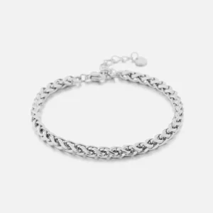 Chunky gedraaid armband zilver