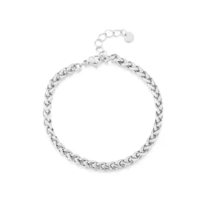 Chunky gedraaid armband zilver