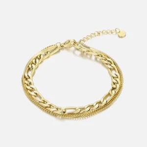 Drielaags armband goud