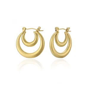 Dubbelen lux oorring goud