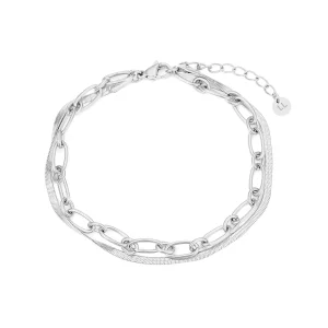 DYO Armband tweelaags plat zilver