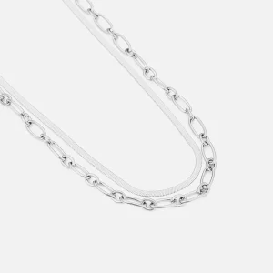 DYO Ketting tweelaags plat zilver