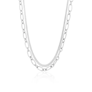 DYO Ketting tweelaags plat zilver