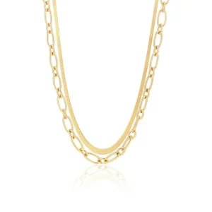 DYO Ketting tweelaags plat goud