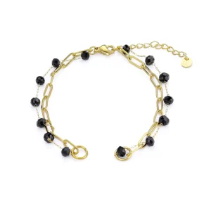 DYO Premium tweelaags armband zwart goud