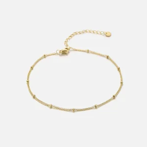 Enkelband fancy bolletjes goud