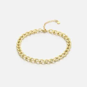 Enkelband fancy cuban goud