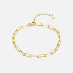 Enkelband fancy paperclip goud