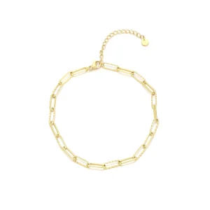 Enkelband fancy paperclip goud