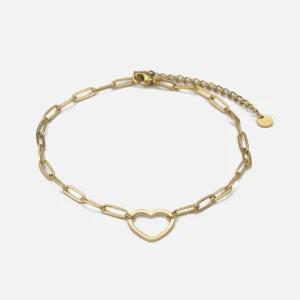 Enkelband grote hart goud