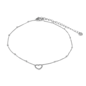 Enkelband hartje zilver