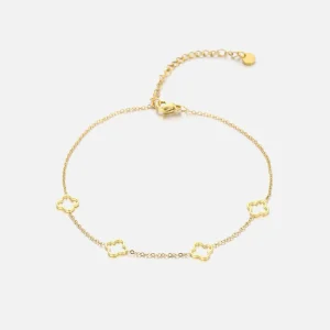 Enkelband open klaver goud