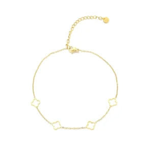 Enkelband open klaver goud