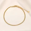 Enkelband platte schakel 2mm goud