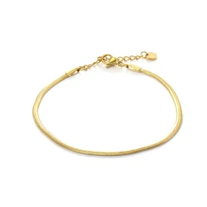 Enkelband platte schakel 2mm goud