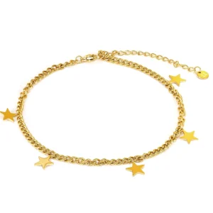 Enkelband sterretjes goud