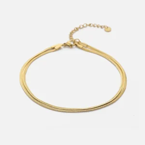 Enkelband tweelaags flat goud