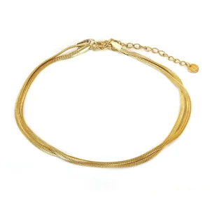 Enkelband tweelaags flat goud