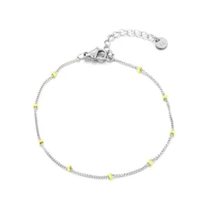 Fijne bolletjes armband zilver/geel
