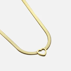 Flat chain love goud