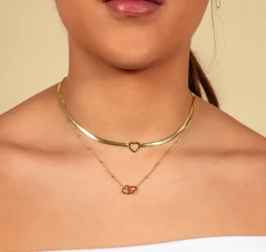 Flat chain love goud