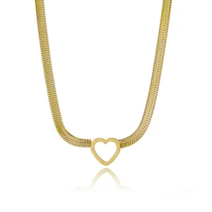 Flat chain love goud