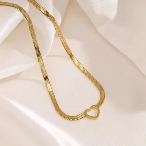 Flat chain love goud