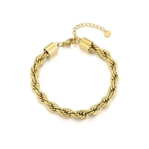 Gedraaide armband 6mm goud