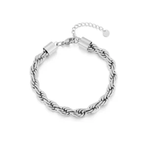 Gedraaide armband 6mm zilver
