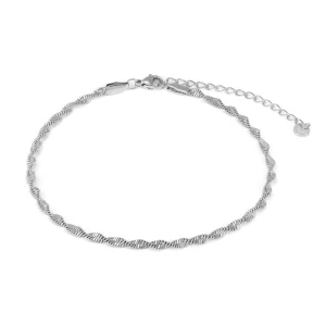 Gedraaide enkelband zilver