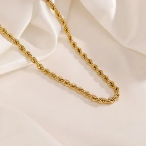 Gedraaide ketting 4mm goud