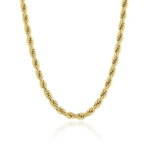 Gedraaide ketting 6mm goud